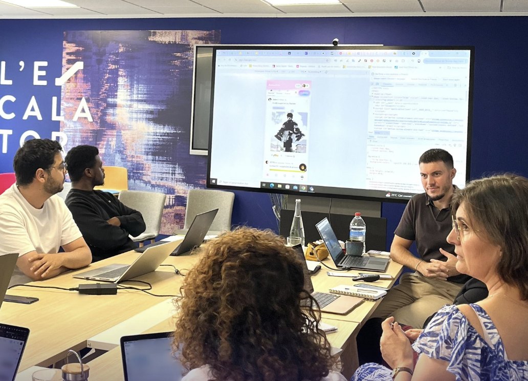 Frédéric Masson Delas animant un atelier et une conférence pour entrepreneurs à l’incubateur L’Escalator