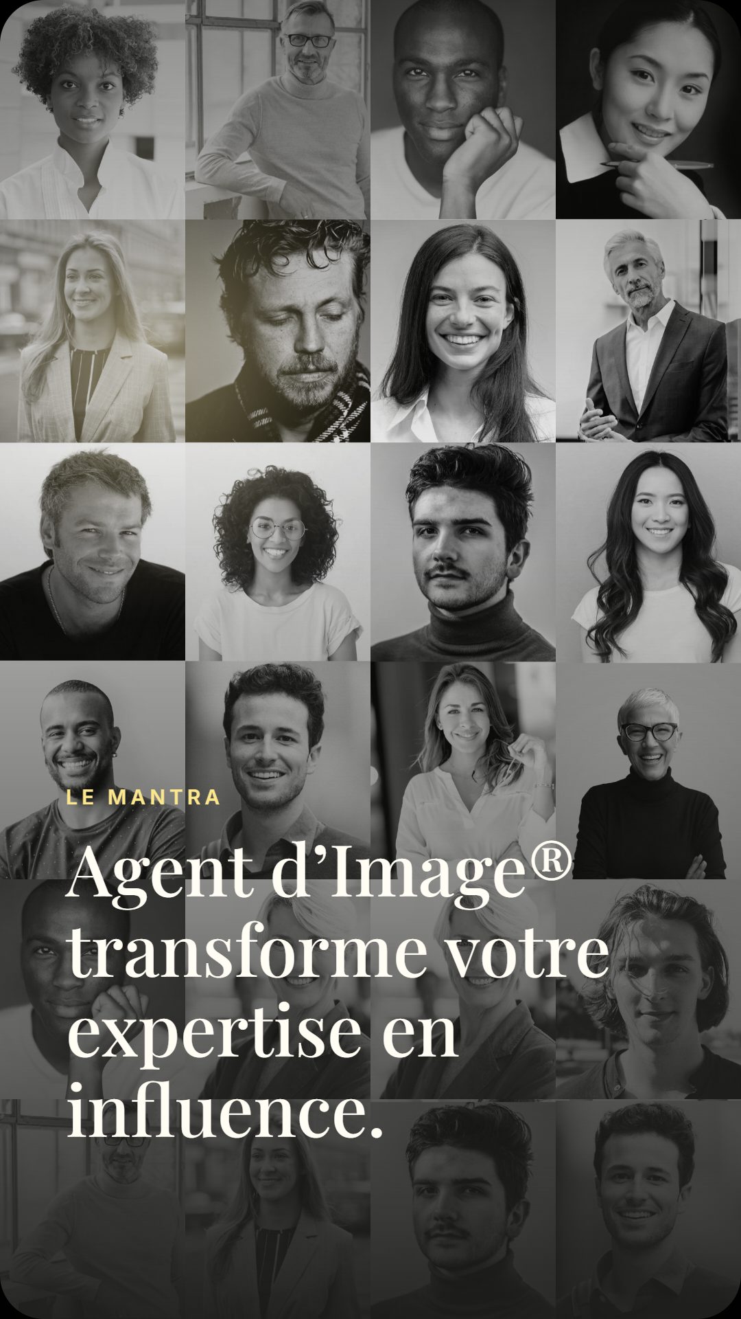 Story Instagram · le mantra sur la mosaïque de visages
